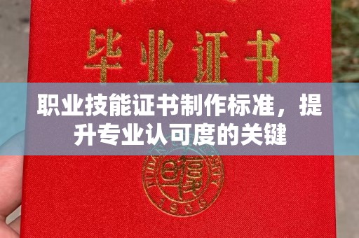 汉阳职业技能证书制作标准，提升专业认可度的关键