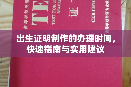 汉阳出生证明制作的办理时间，快速指南与实用建议