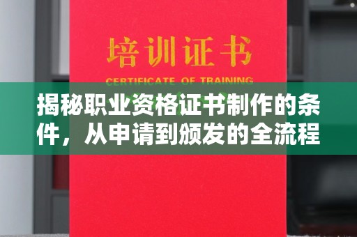 汉阳揭秘职业资格证书制作的条件，从申请到颁发的全流程解析