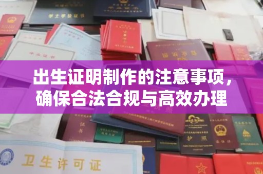 汉阳出生证明制作的注意事项，确保合法合规与高效办理