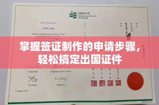 汉阳掌握签证制作的申请步骤，轻松搞定出国证件